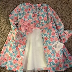 Floral Dress with Pink Bow